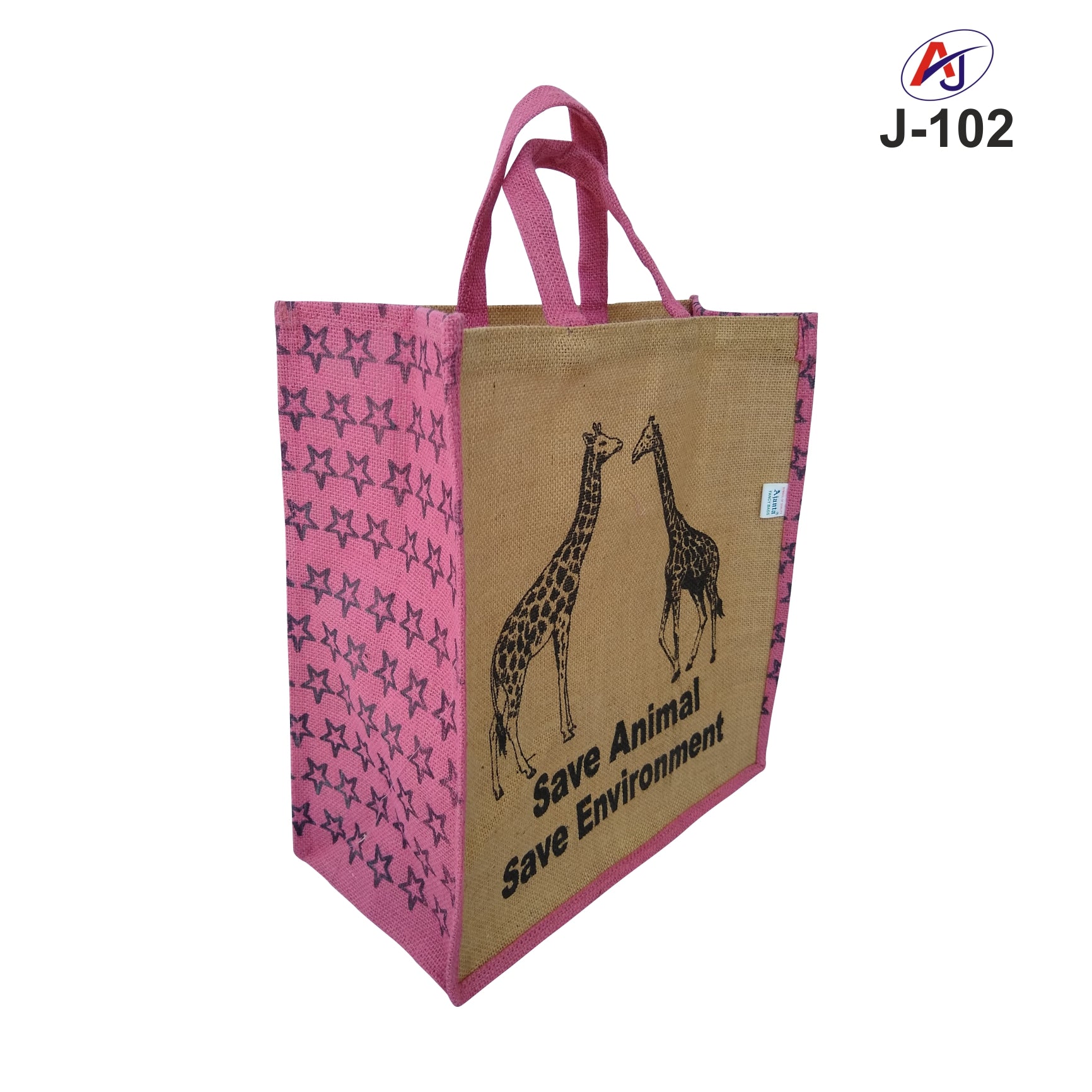 Eco-Friendly Printed Jute Tote Bag with Soft Handle – Wildlife Design Carry Bag