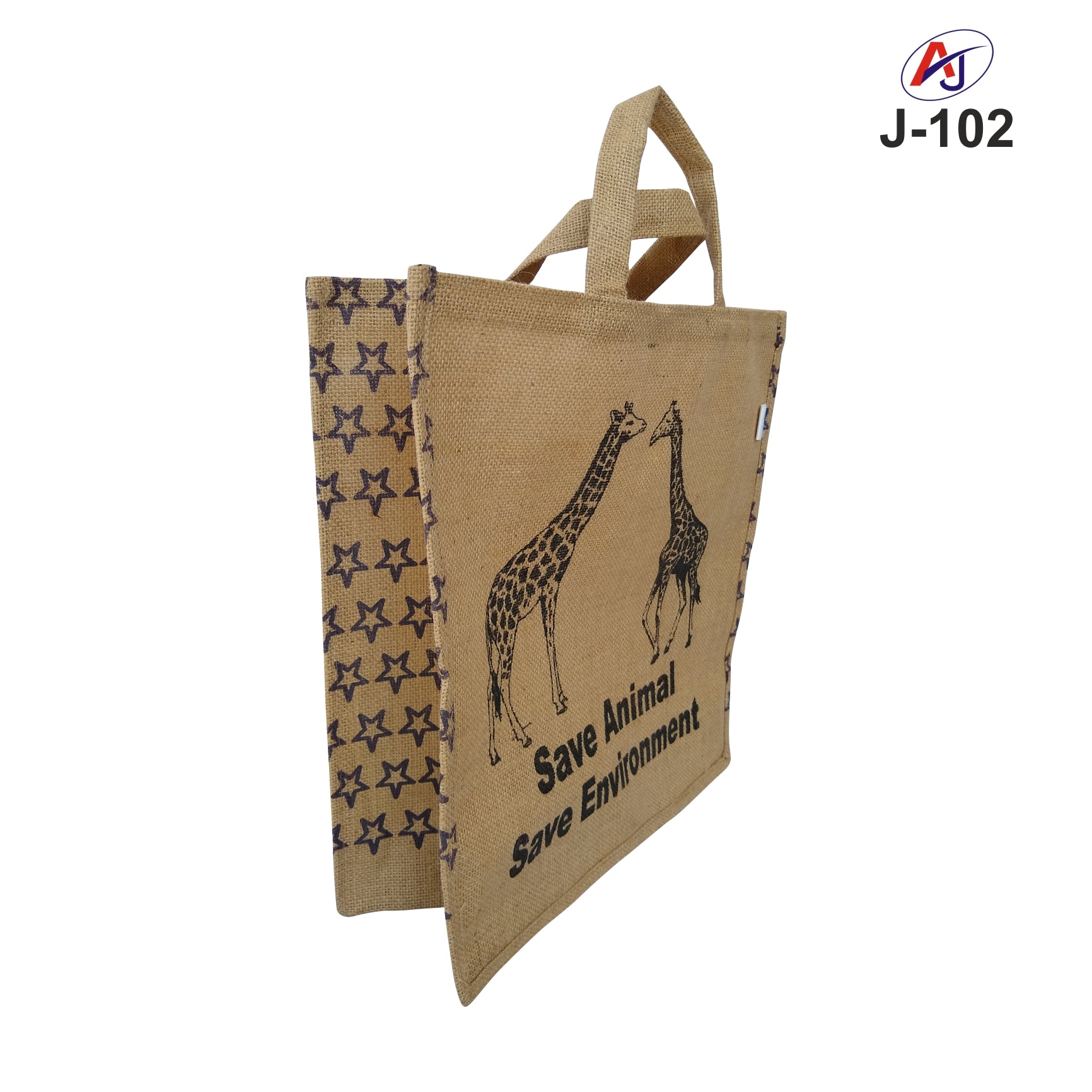 Eco-Friendly Printed Jute Tote Bag with Soft Handle – Wildlife Design Carry Bag