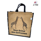 Eco-Friendly Printed Jute Tote Bag with Soft Handle – Wildlife Design Carry Bag