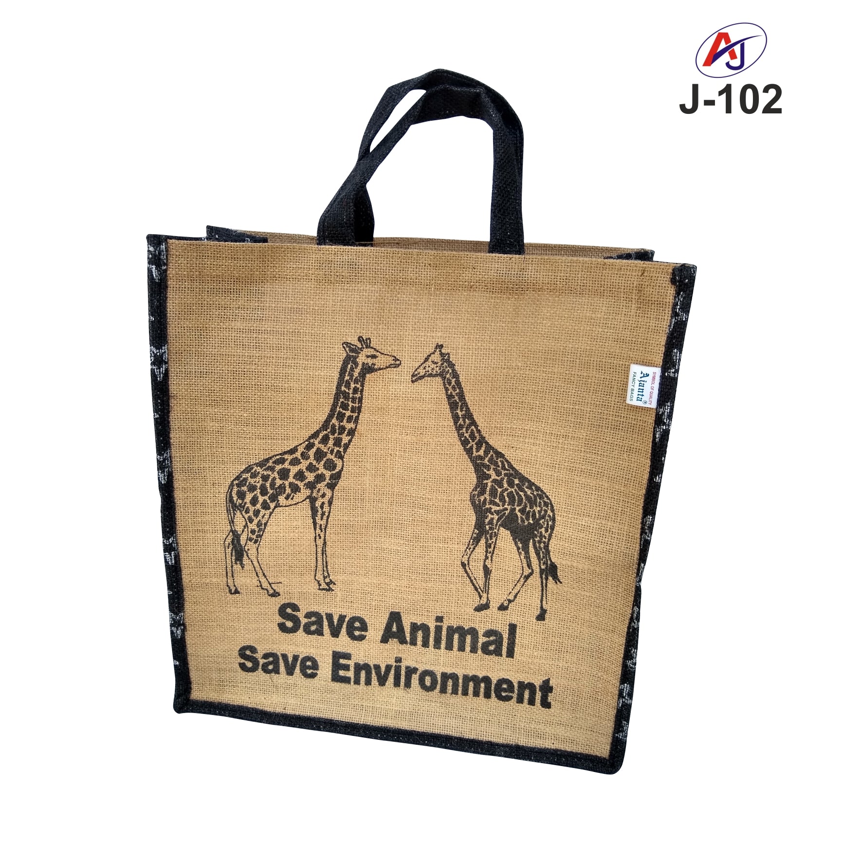 Eco-Friendly Printed Jute Tote Bag with Soft Handle – Wildlife Design Carry Bag