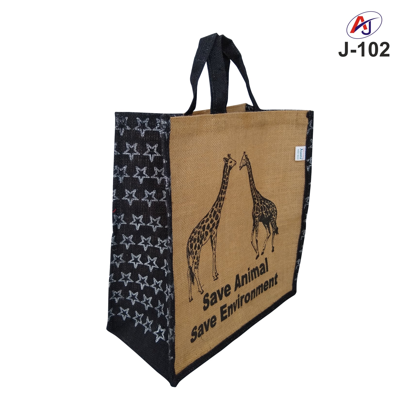 Eco-Friendly Printed Jute Tote Bag with Soft Handle – Wildlife Design Carry Bag