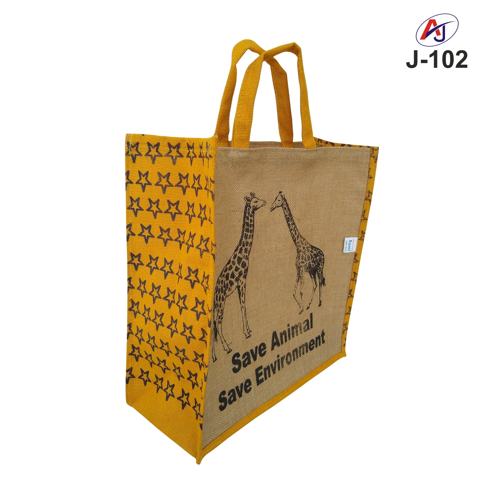 Eco-Friendly Printed Jute Tote Bag with Soft Handle – Wildlife Design Carry Bag