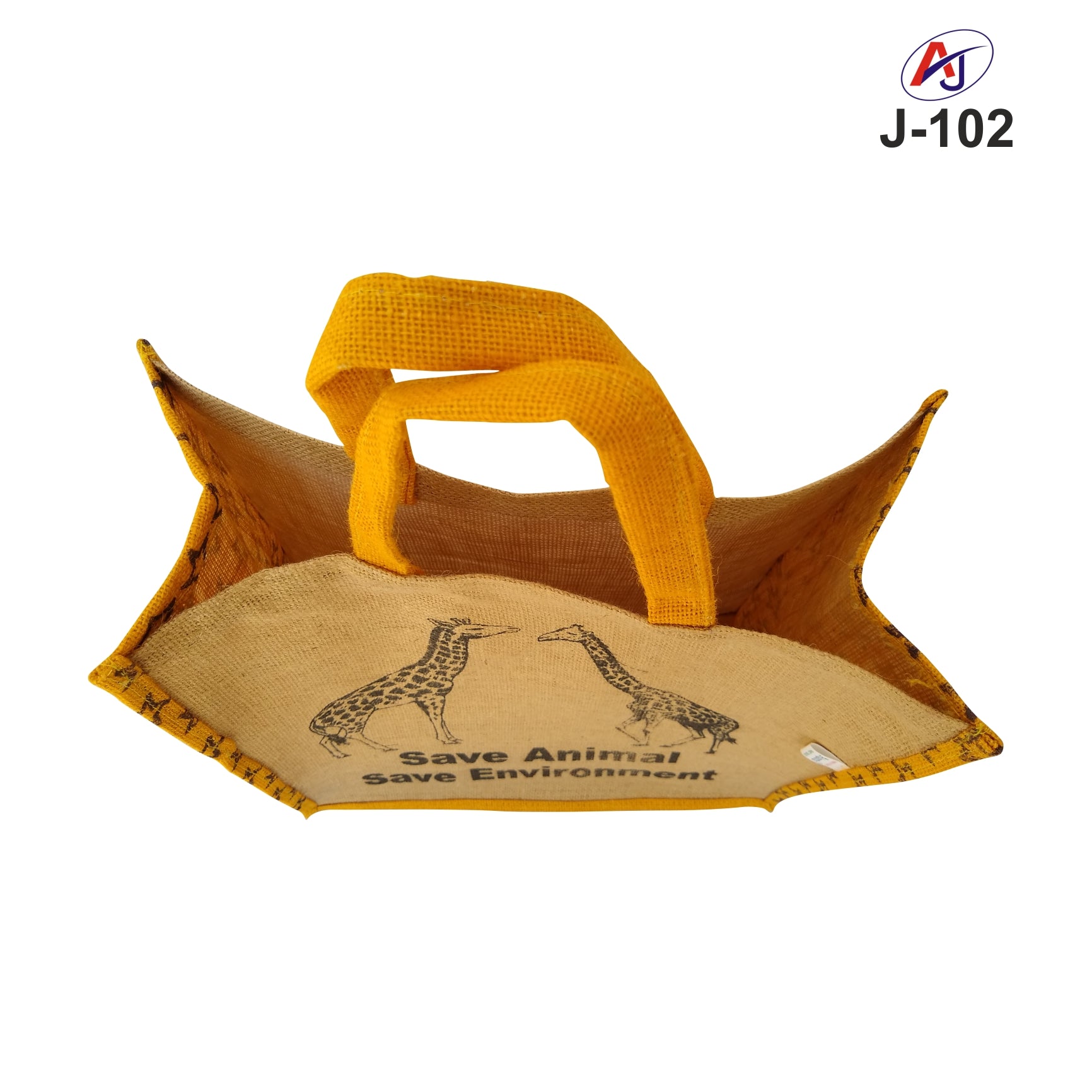 Eco-Friendly Printed Jute Tote Bag with Soft Handle – Wildlife Design Carry Bag