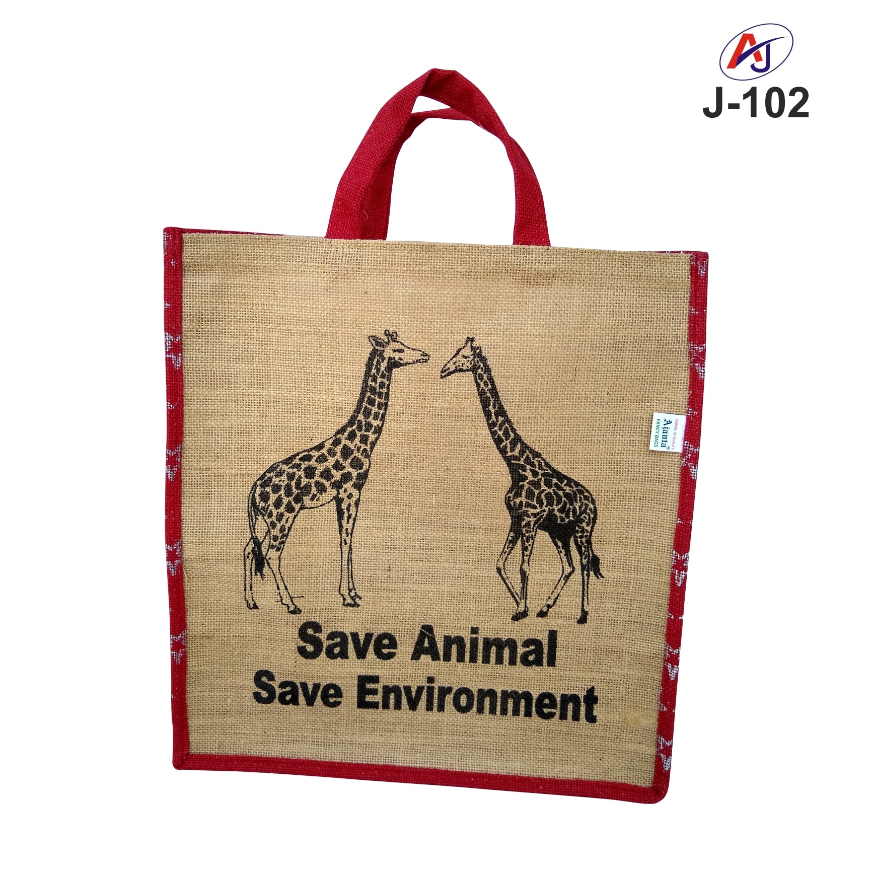 Eco-Friendly Printed Jute Tote Bag with Soft Handle – Wildlife Design Carry Bag