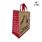 Eco-Friendly Printed Jute Tote Bag with Soft Handle – Wildlife Design Carry Bag