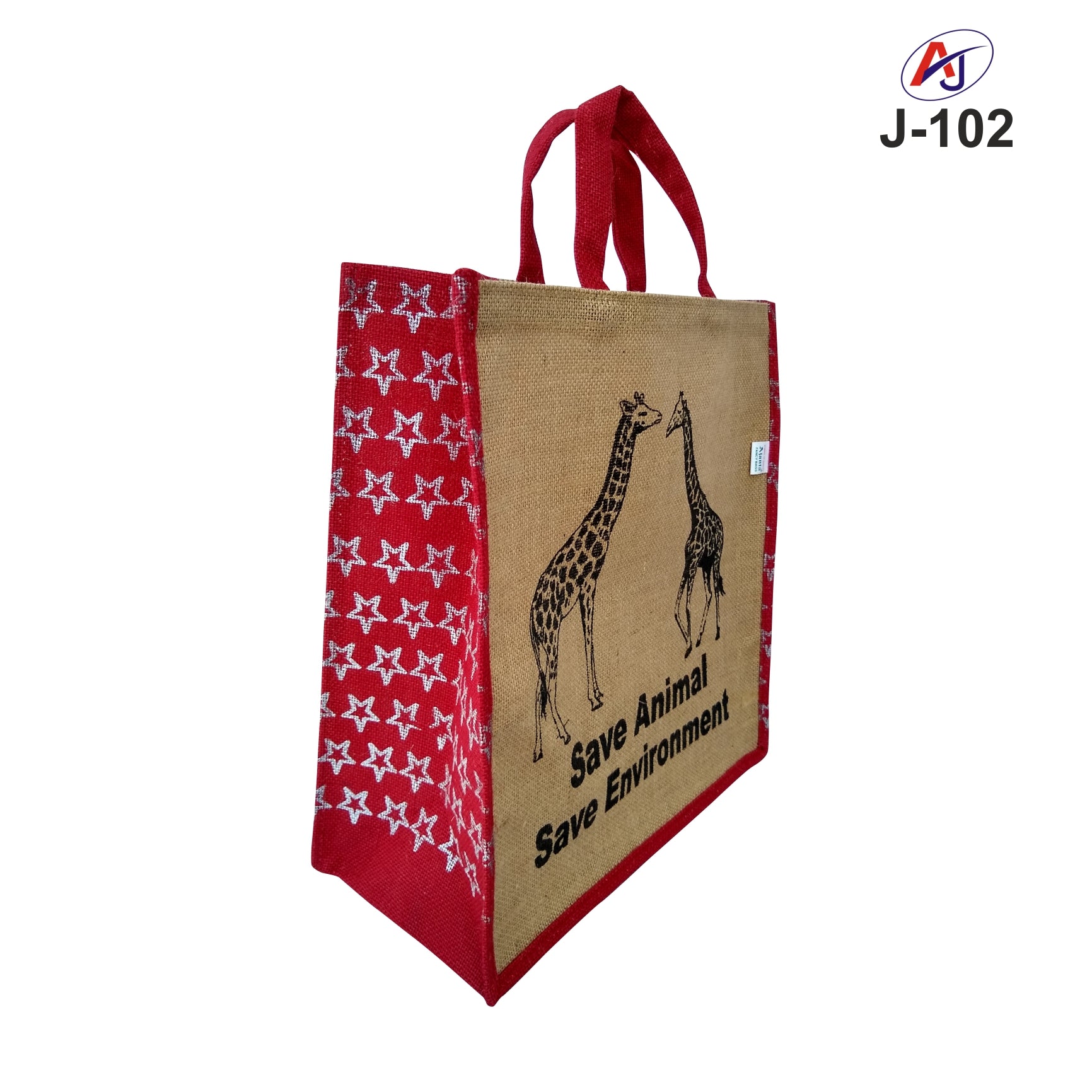Eco-Friendly Printed Jute Tote Bag with Soft Handle – Wildlife Design Carry Bag
