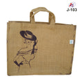 Fashion Print Jute Tote Bag with Soft Handle – Reusable Eco-Friendly Carry Bag