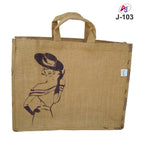 Fashion Print Jute Tote Bag with Soft Handle – Reusable Eco-Friendly Carry Bag