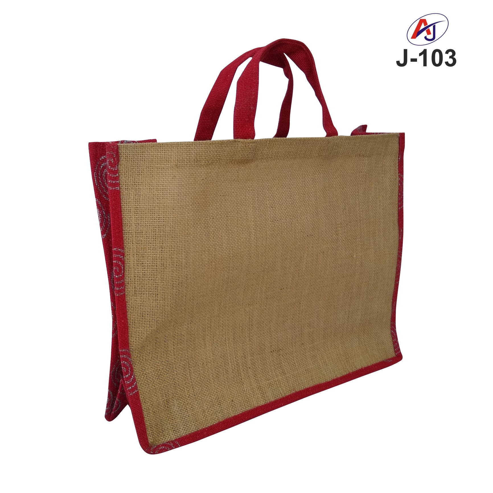 Fashion Print Jute Tote Bag with Soft Handle – Reusable Eco-Friendly Carry Bag