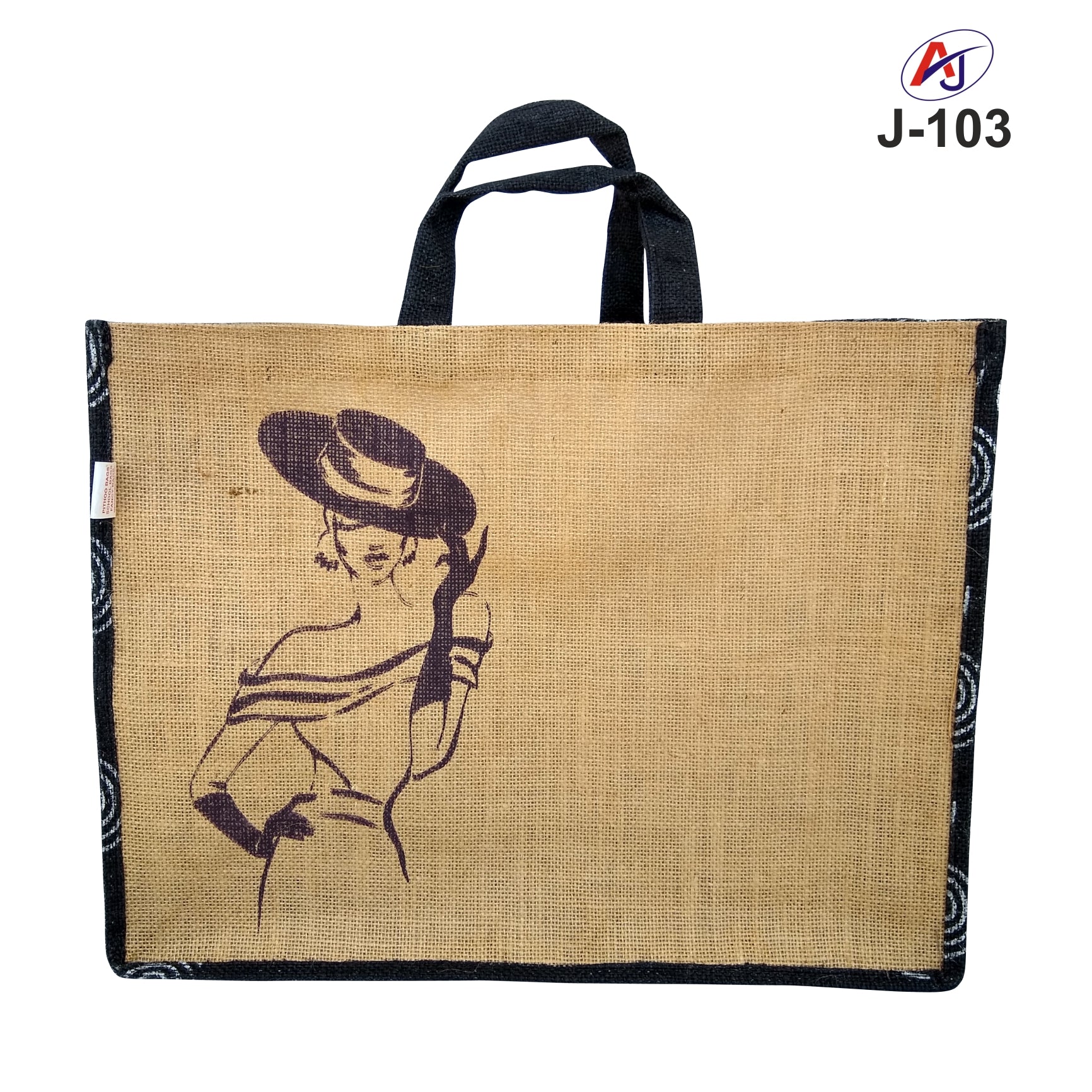 Fashion Print Jute Tote Bag with Soft Handle – Reusable Eco-Friendly Carry Bag