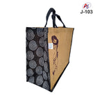 Fashion Print Jute Tote Bag with Soft Handle – Reusable Eco-Friendly Carry Bag