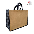 Fashion Print Jute Tote Bag with Soft Handle – Reusable Eco-Friendly Carry Bag