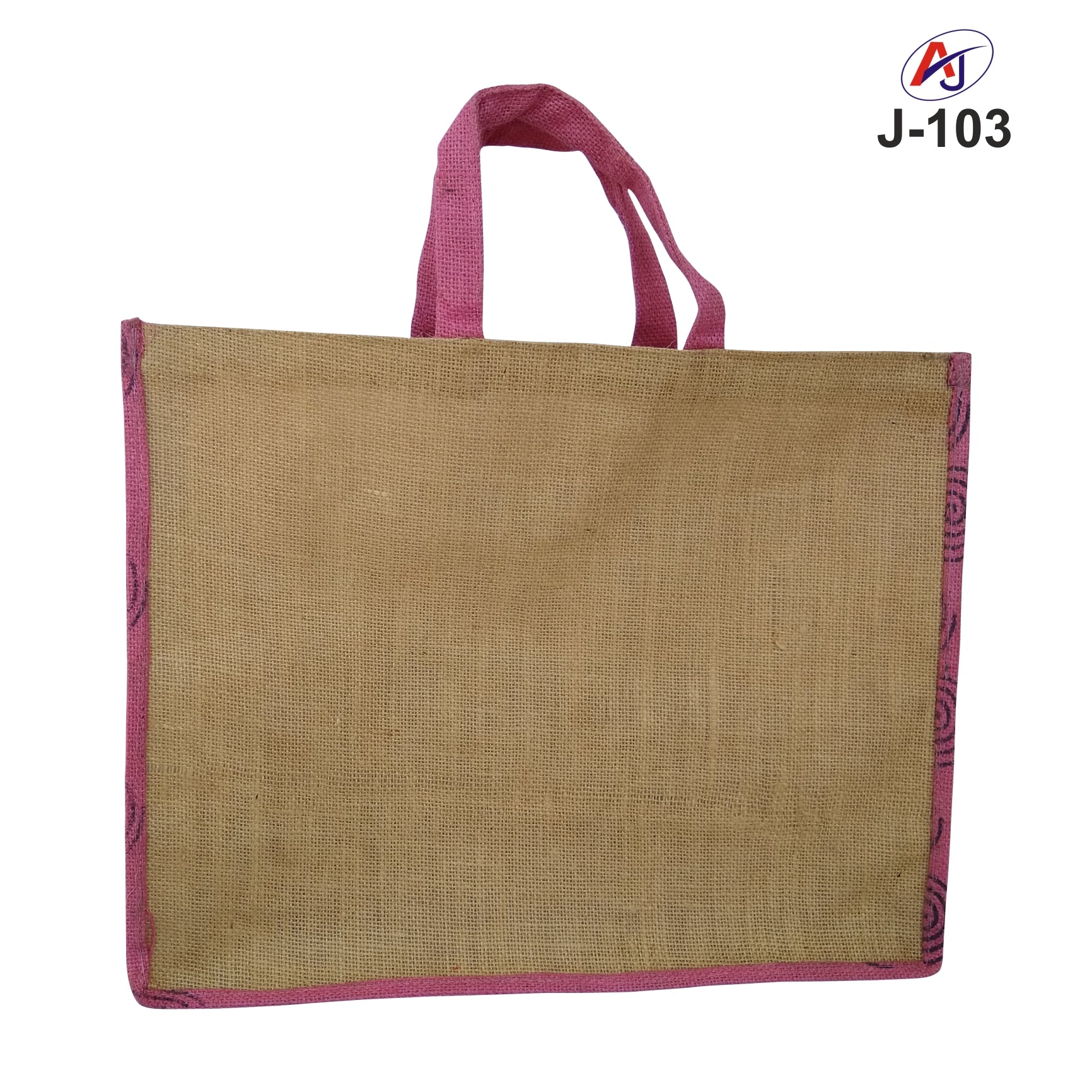 Fashion Print Jute Tote Bag with Soft Handle – Reusable Eco-Friendly Carry Bag