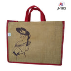 Fashion Print Jute Tote Bag with Soft Handle – Reusable Eco-Friendly Carry Bag