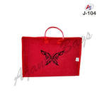Premium Zip Closure Jute Office Bag with Butterfly Print – Eco-Friendly Document Carry Bag