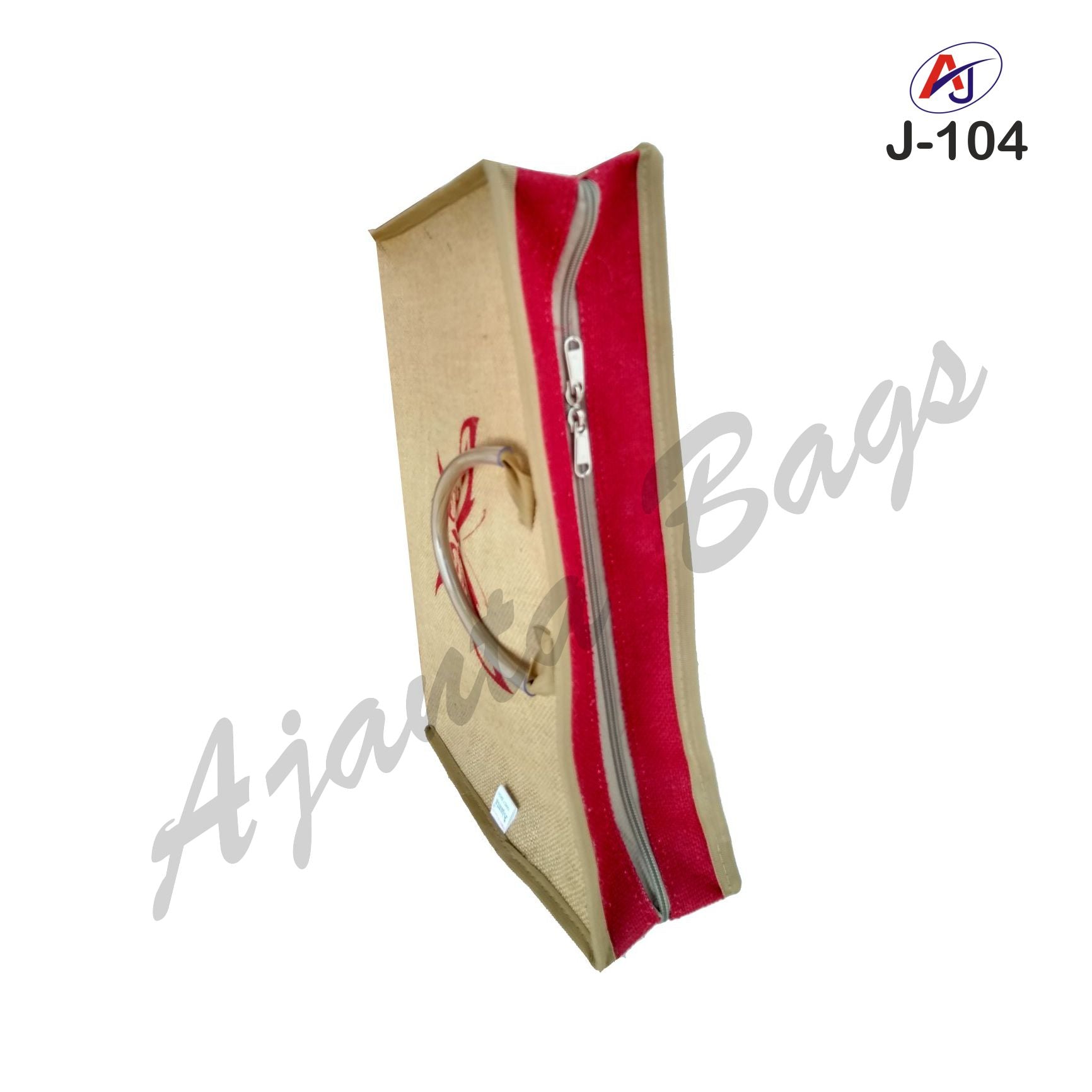 Premium Zip Closure Jute Office Bag with Butterfly Print – Eco-Friendly Document Carry Bag